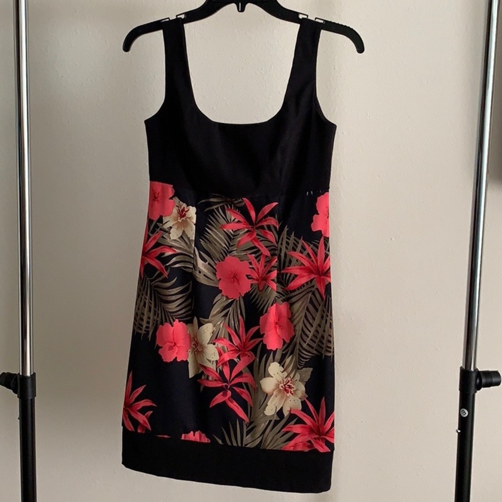 Floral Print Black Dress